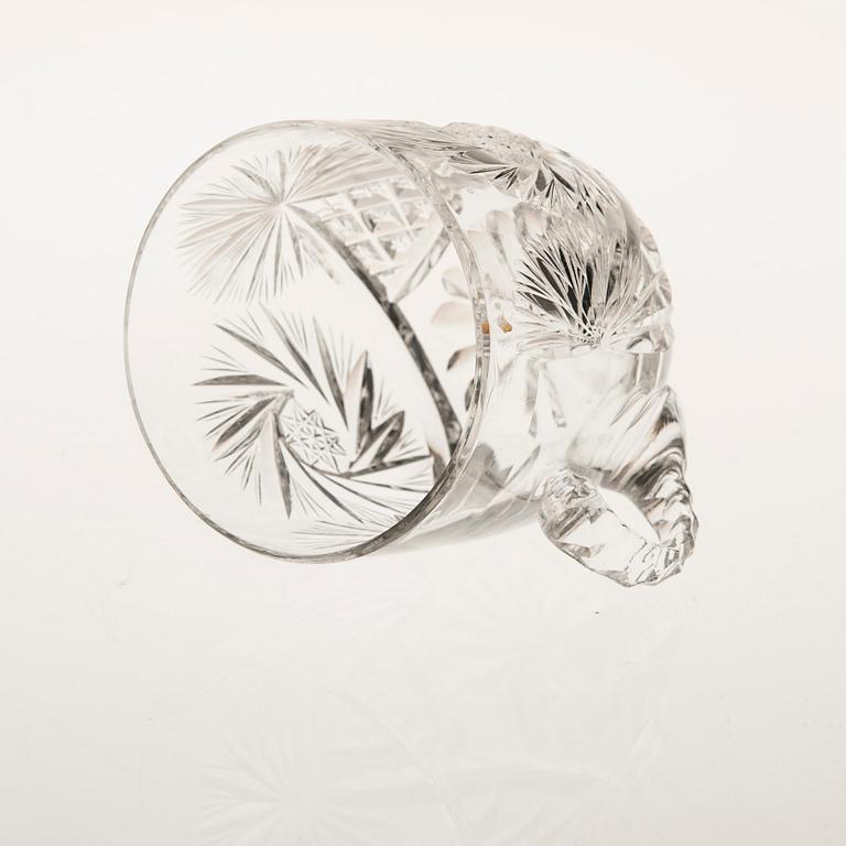 GLÖGGLAS, 11+1 st, och FAT, 12+11 st, glas, 1900-tal.