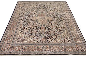 A Kashmir carpet, silk, c. 333 x 234 cm.