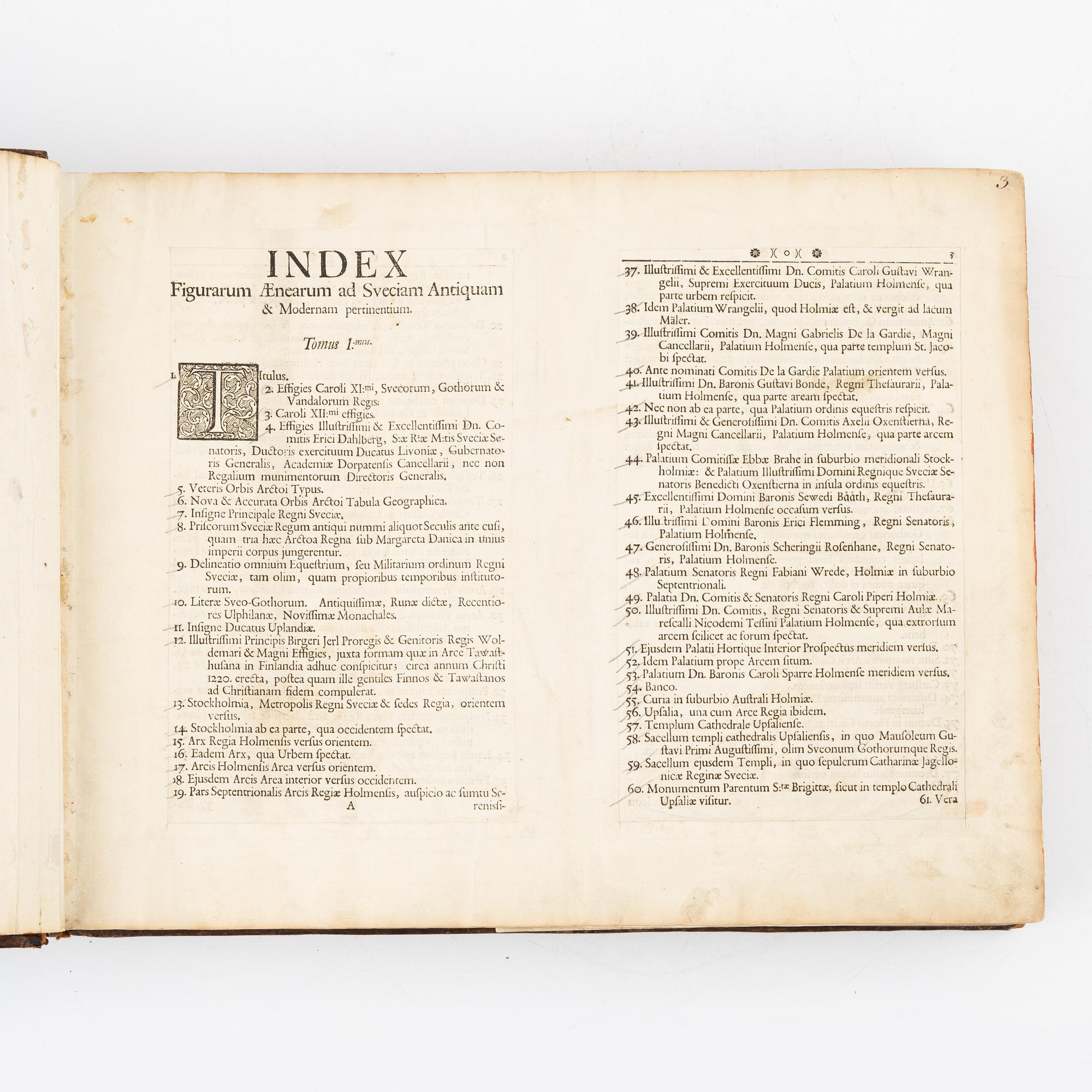 The greatest Swedish topographical work, with 353 engraved plates.