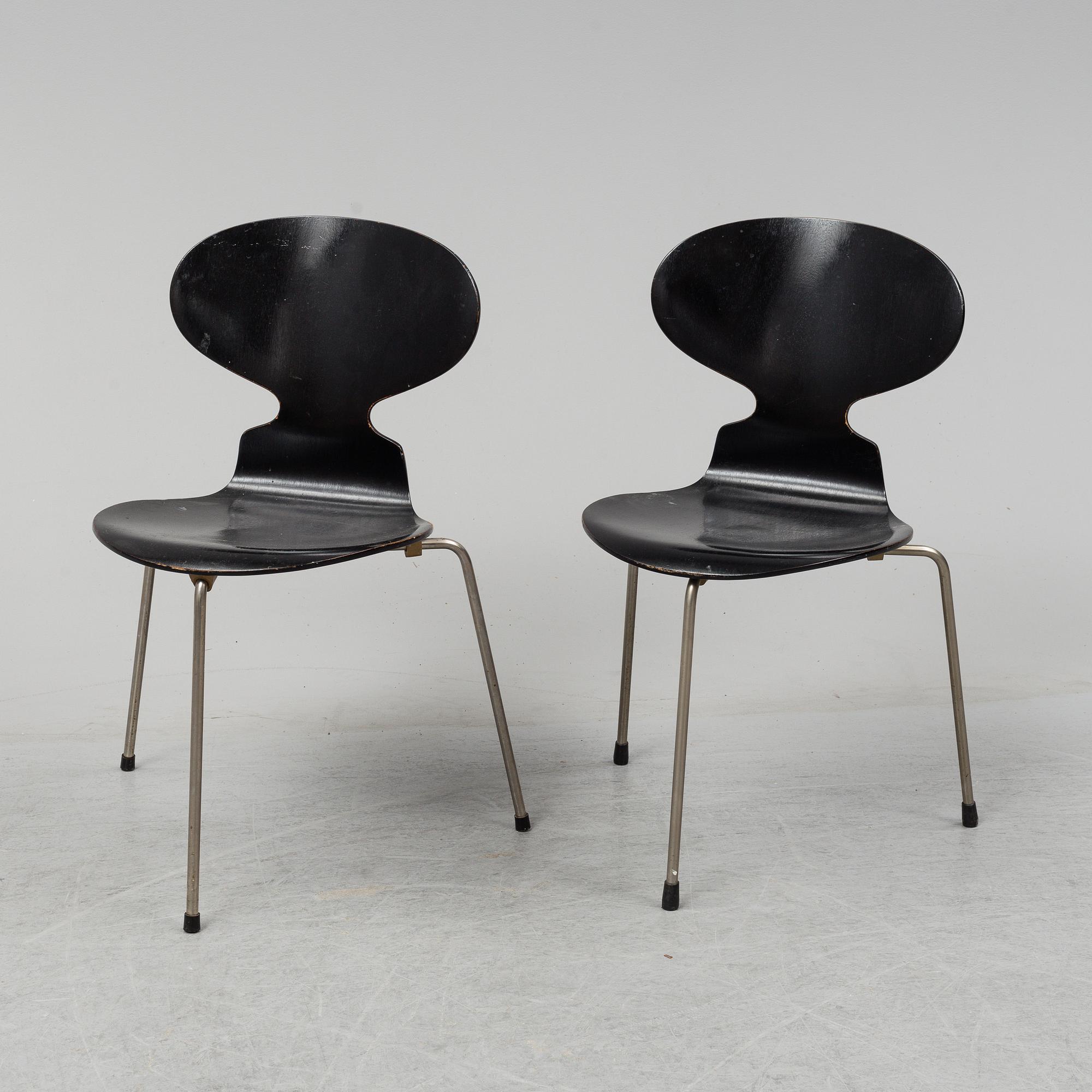 Eight 'Ant' chairs by Arne Jacobsen for Fritz Hansen.