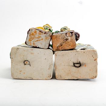 Figuriner, två par, porslin. Kina, 1900-tal.