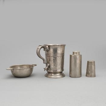 PARTI TENNFÖREMÅL, 4 st, bland annat Erik Wikgren, Nyköping, 1819.