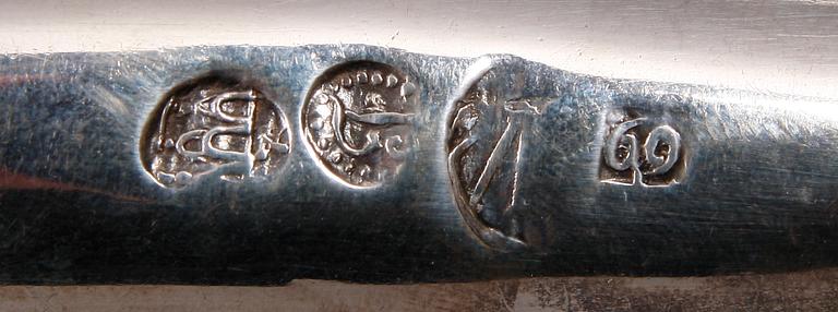 FISKSPADE, silver, Danmark, 1800-tal.