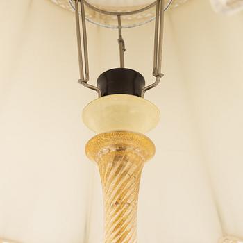 Table lamp, glass, possibly Barovier & Toso, Murano, Italy.