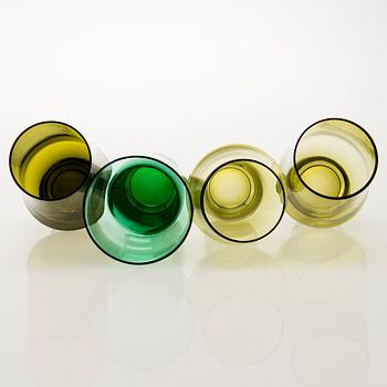 VASER, 8 st, glas, Riihimäen Lasi, Finland 1960-70-tal.