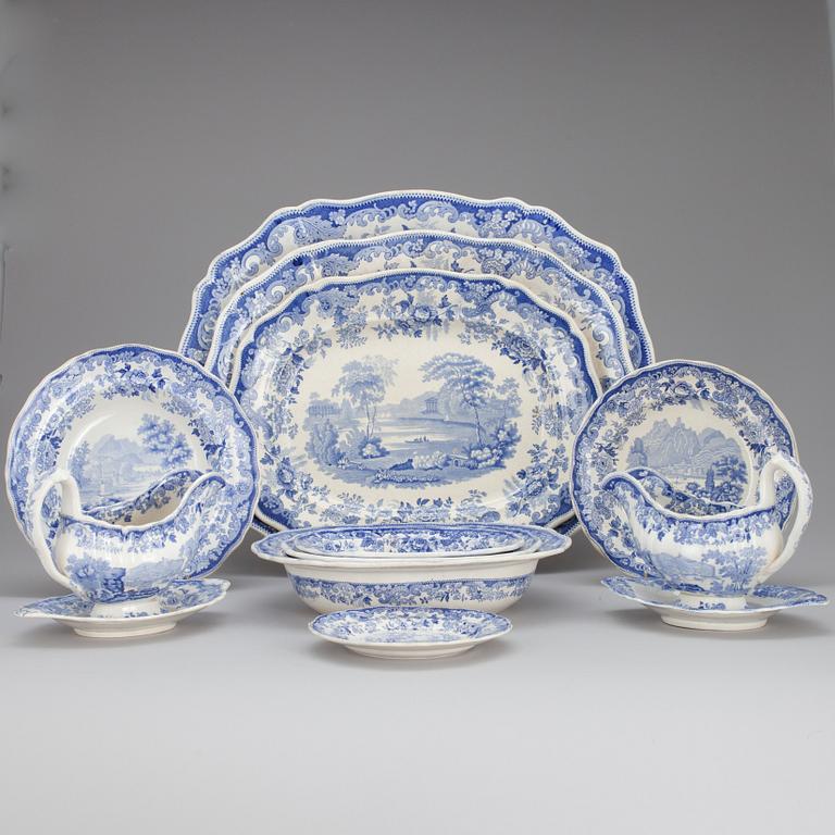 SERVIS, 49 delar, flintgods, Davenport, England 1800-tal.