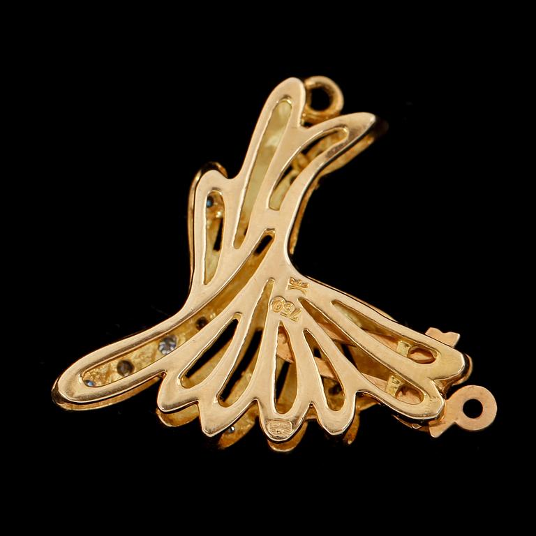 LÅS, 18 k, guld, med briljantslipade diamanter.
