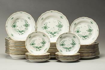 MATSERVIS, porslin, 58 delar, Meissen. 1900-tal.