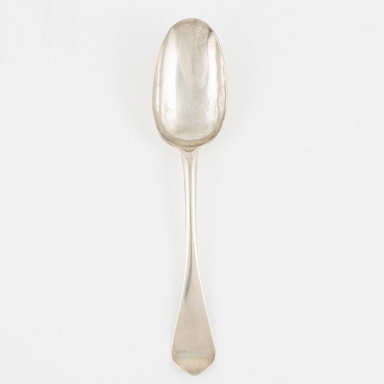 A Swedish silver rat-tail spoon, marks of Wolter Siewers (1693-1722), Norrköping.