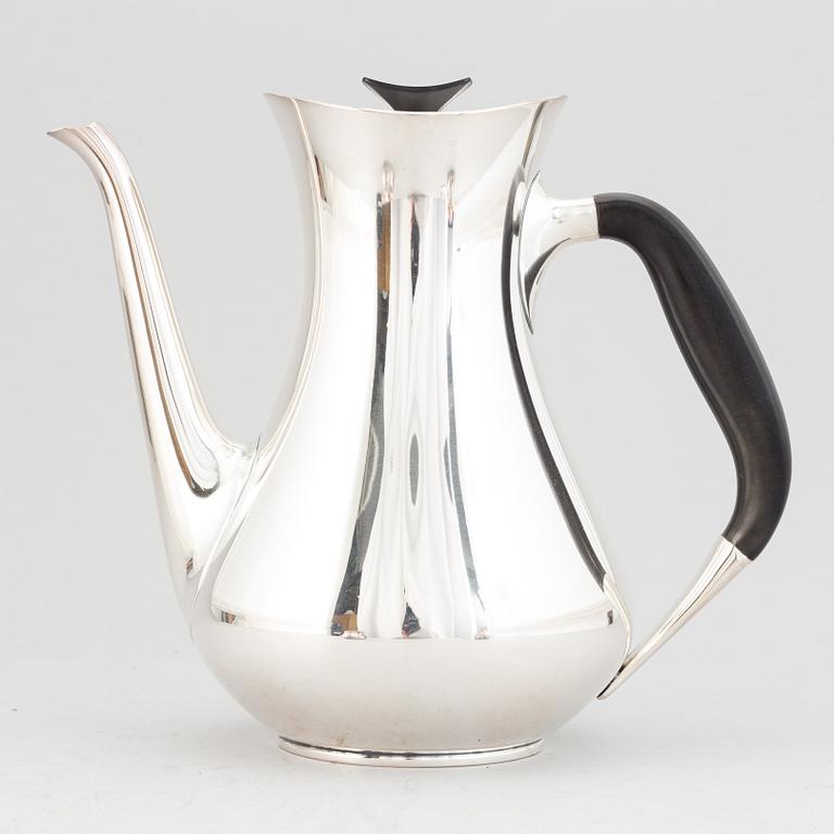 Three pieces silver coffe service,