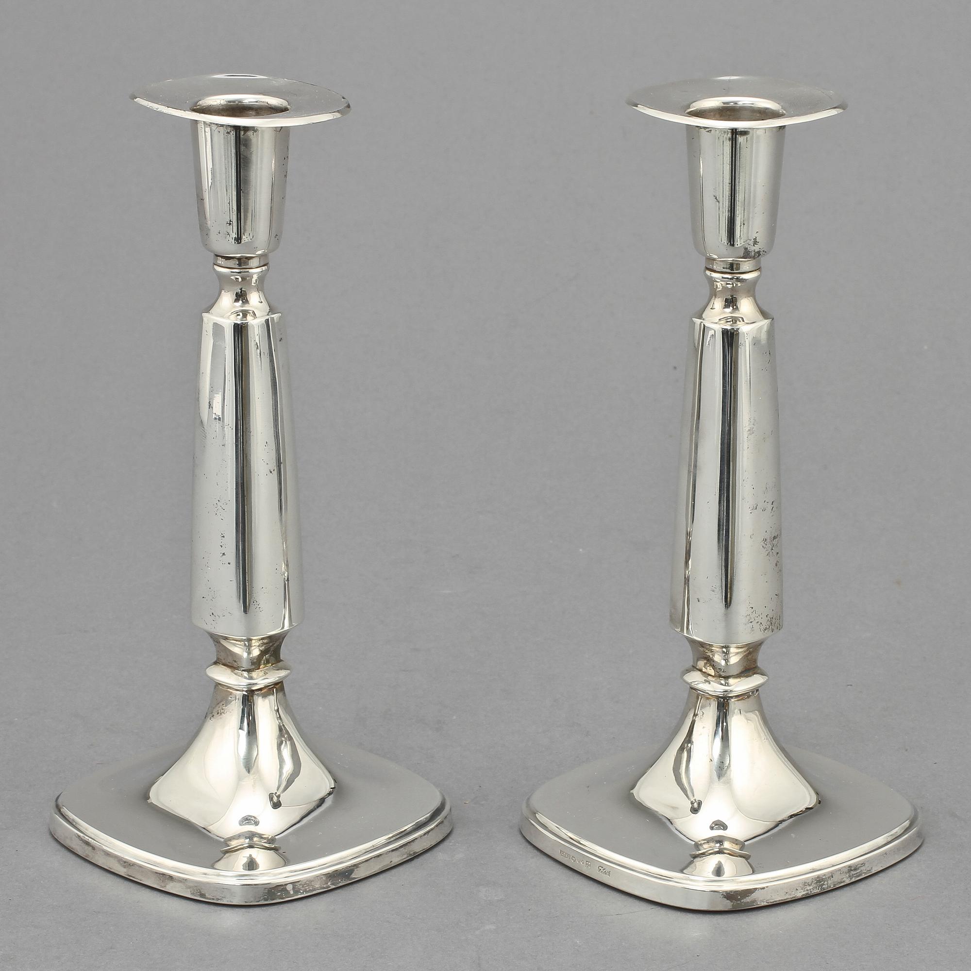 LJUSSTAKAR, silver, T Eldh, Cesons, Göteborg, 1966. Vikt  408 g.