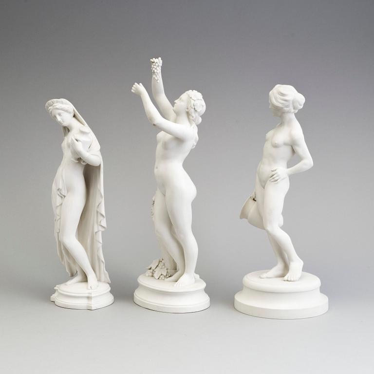 THREE PARIAN FIGURES, Gustafsberg, ca 1900.