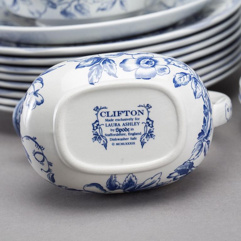 A SET OF 46 PIECES "CLIFTON" DINNER SERVICE BY SPODE FOR LAURA ASHLEY.
