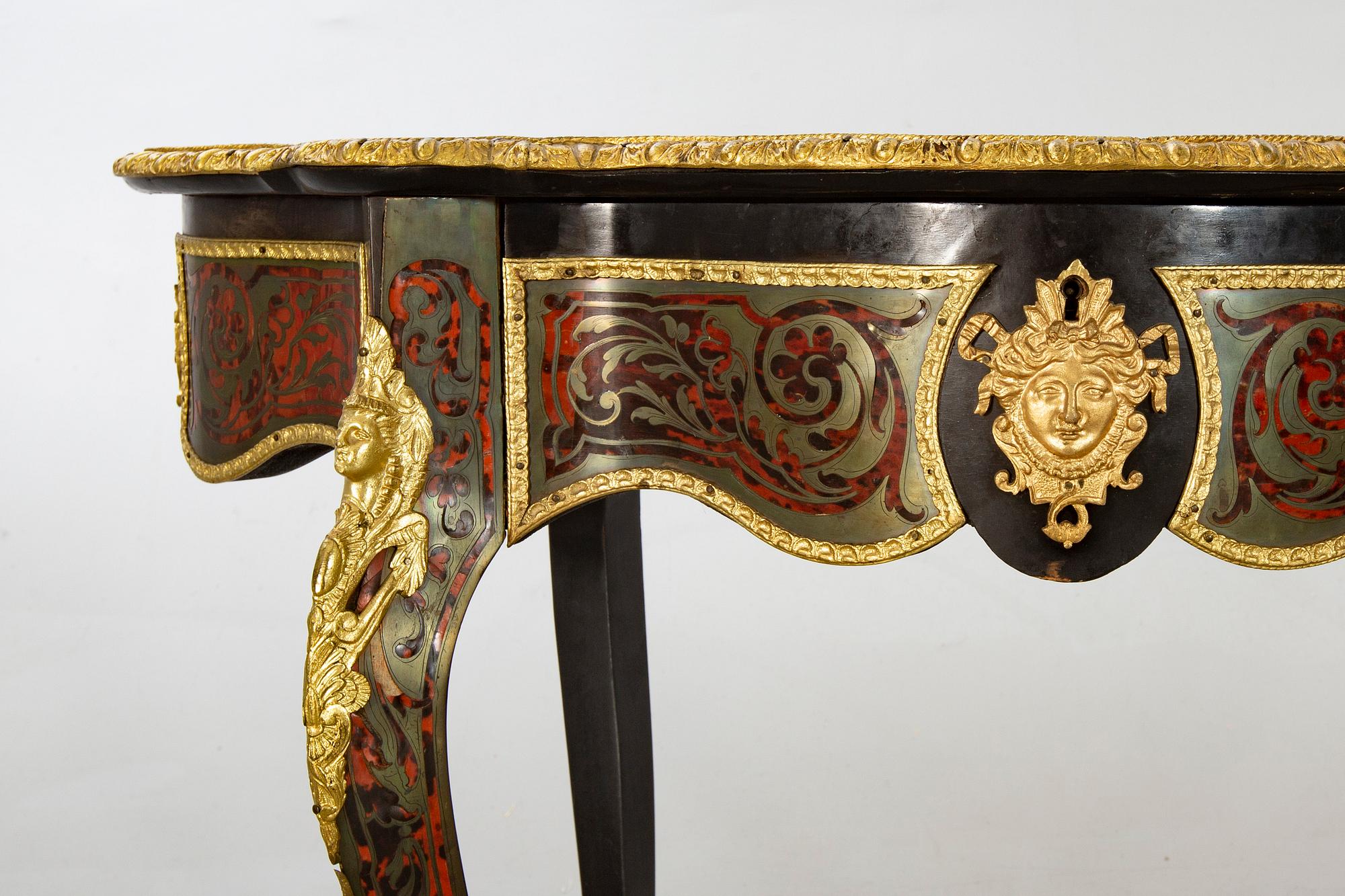 A French Louis XV style Boulle Inlay Writing Desk.