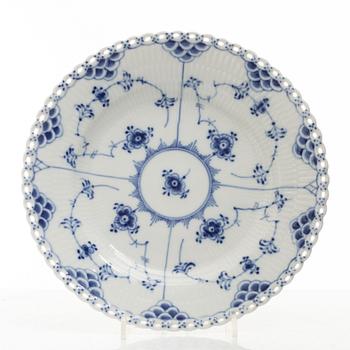 Dinner service, 45 pieces, porcelain, "Blue Fluted", Royal Copenhagen, Denmark.