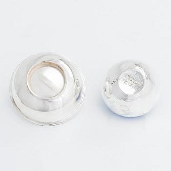 Eva Hidström, two sterling silver bowls,  Kultakeskus, Hämeenlinna 1969 and 1975.