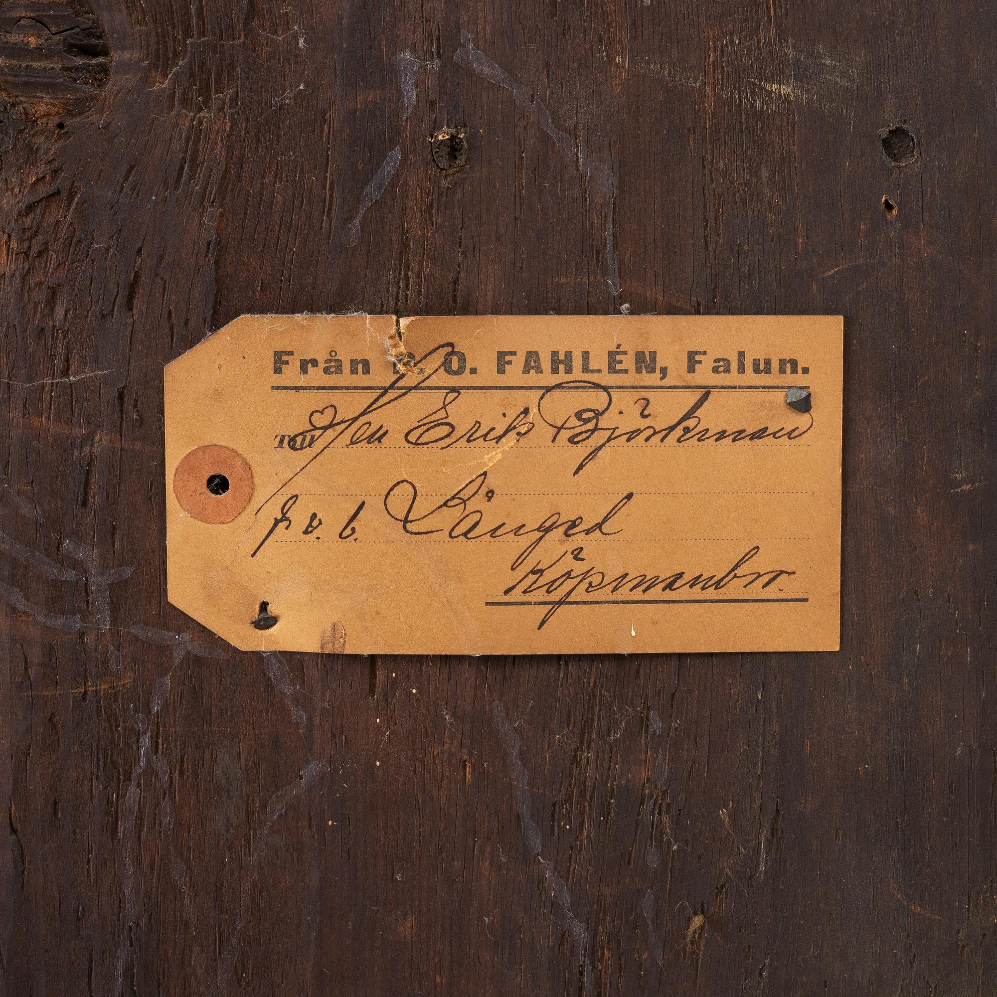 Corner cabinet, dated 1800.