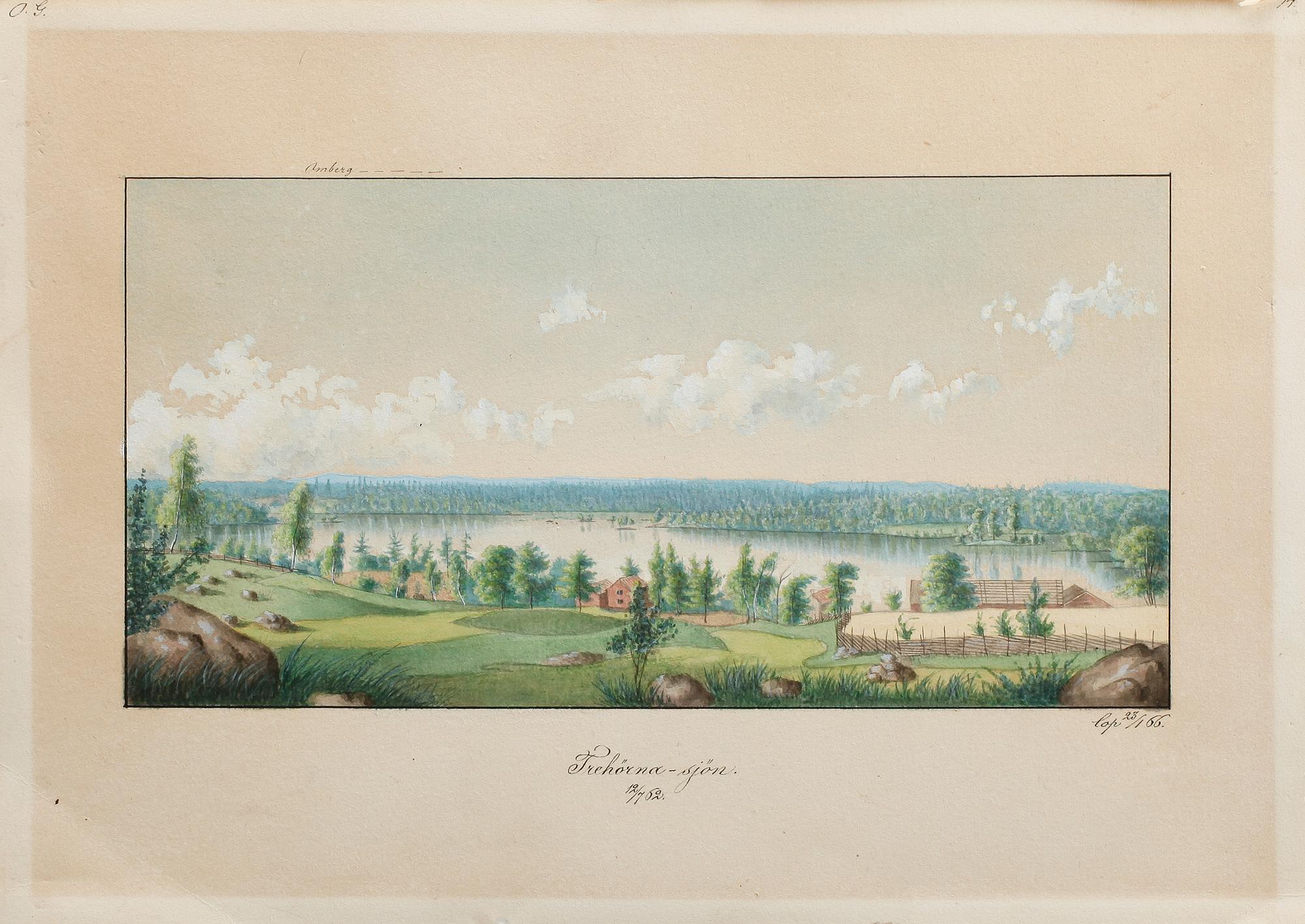 CARL EWALD LÖNNGREN, 7 st, akvareller, 1800-talets andra hälft.
