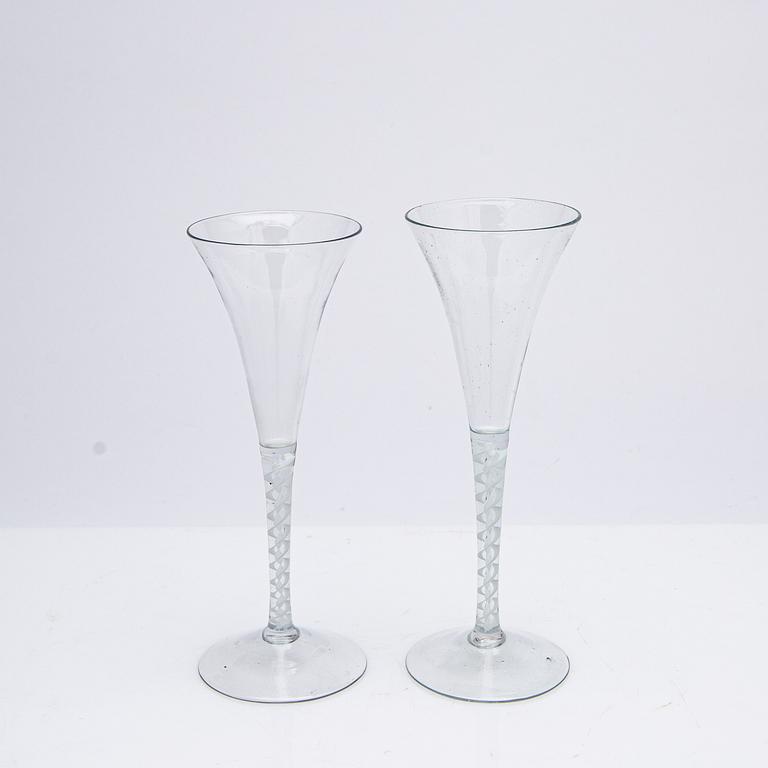 A set of glass, 13 pieces, 18th century.