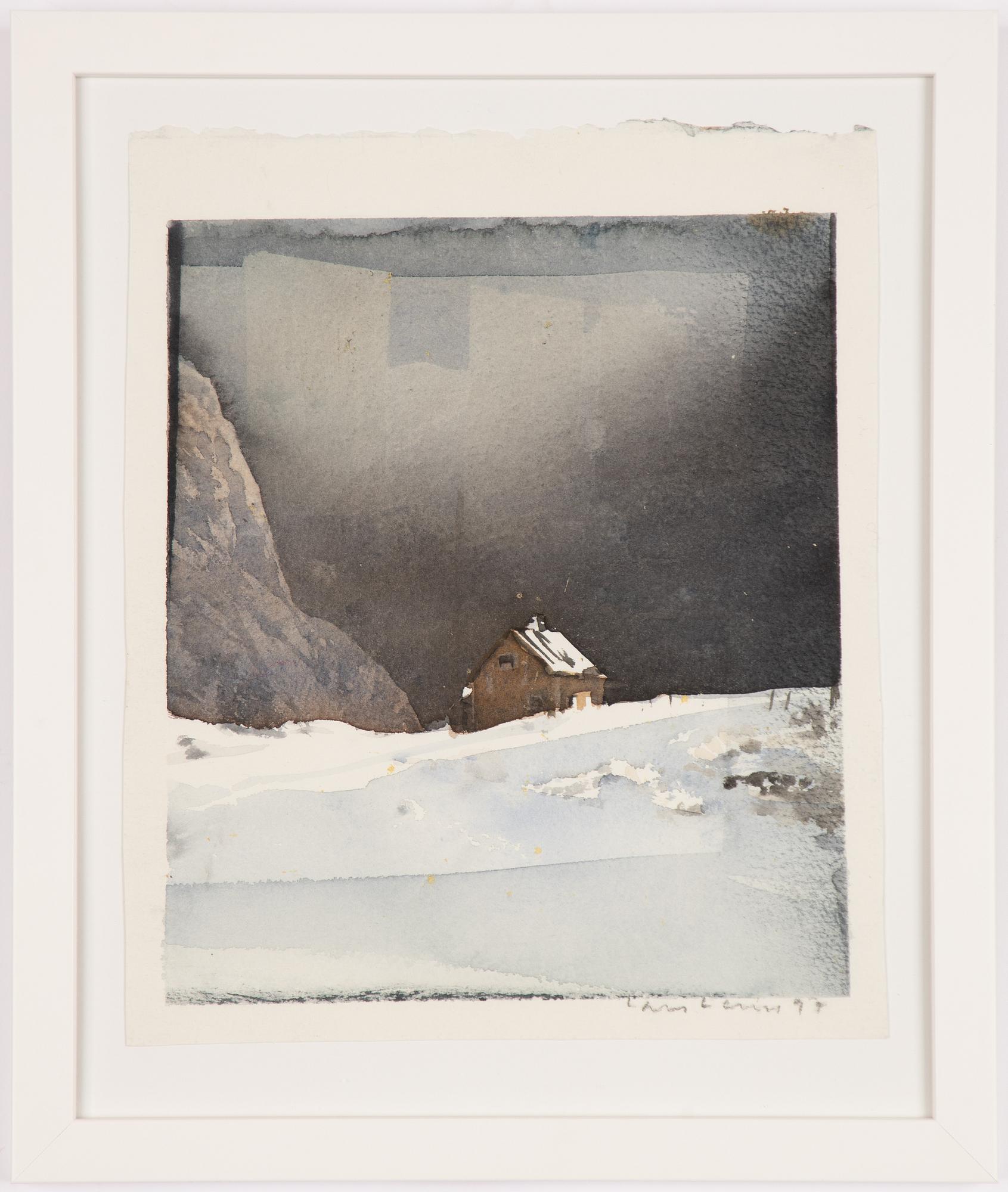 Lars Lerin, "Ensamt hus".