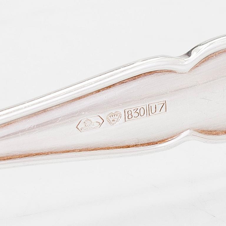Bestickuppsättning, 31 delar, silver, "Chippendale", Tavastehus, 1973 och Åbo, 1981-86.