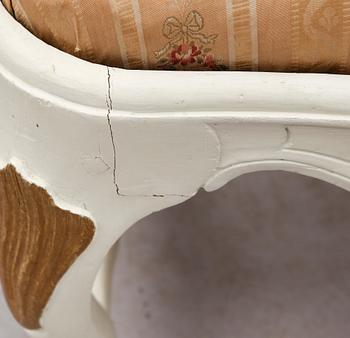 KARMSTOLAR,  2 st, rokoko, 1700-tal.