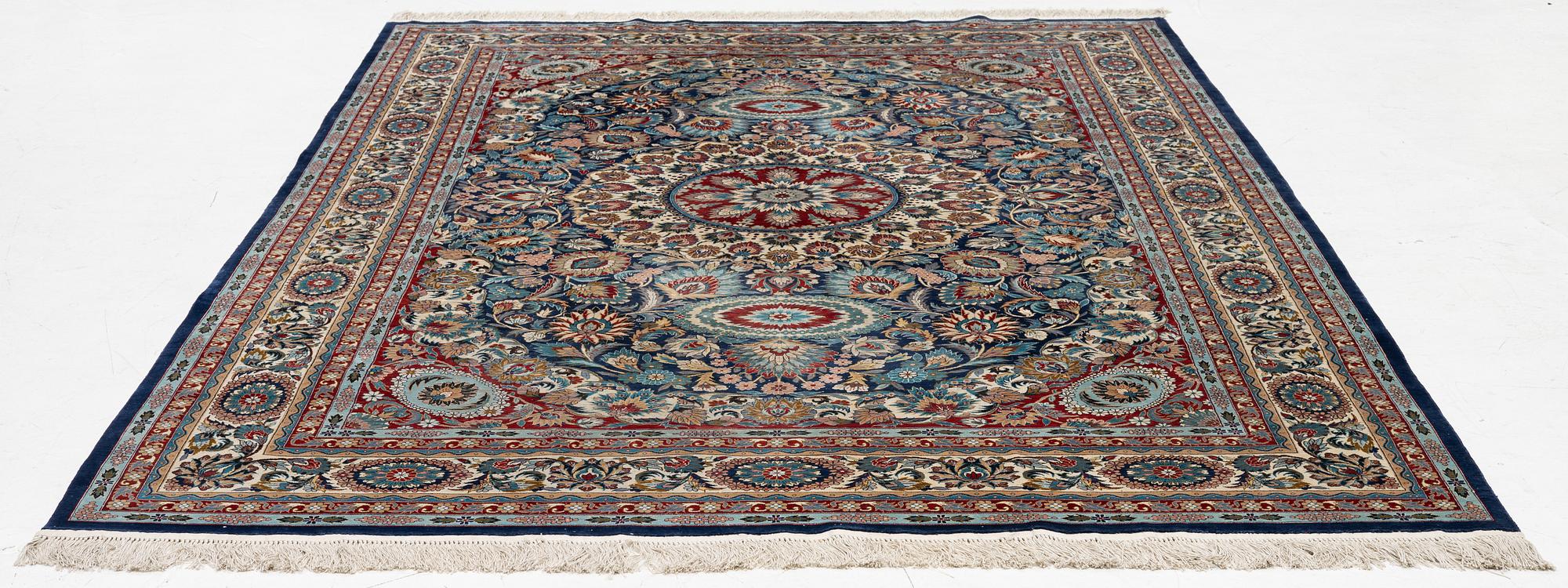 An oriental silk rug. c. 274 x 180 cm .