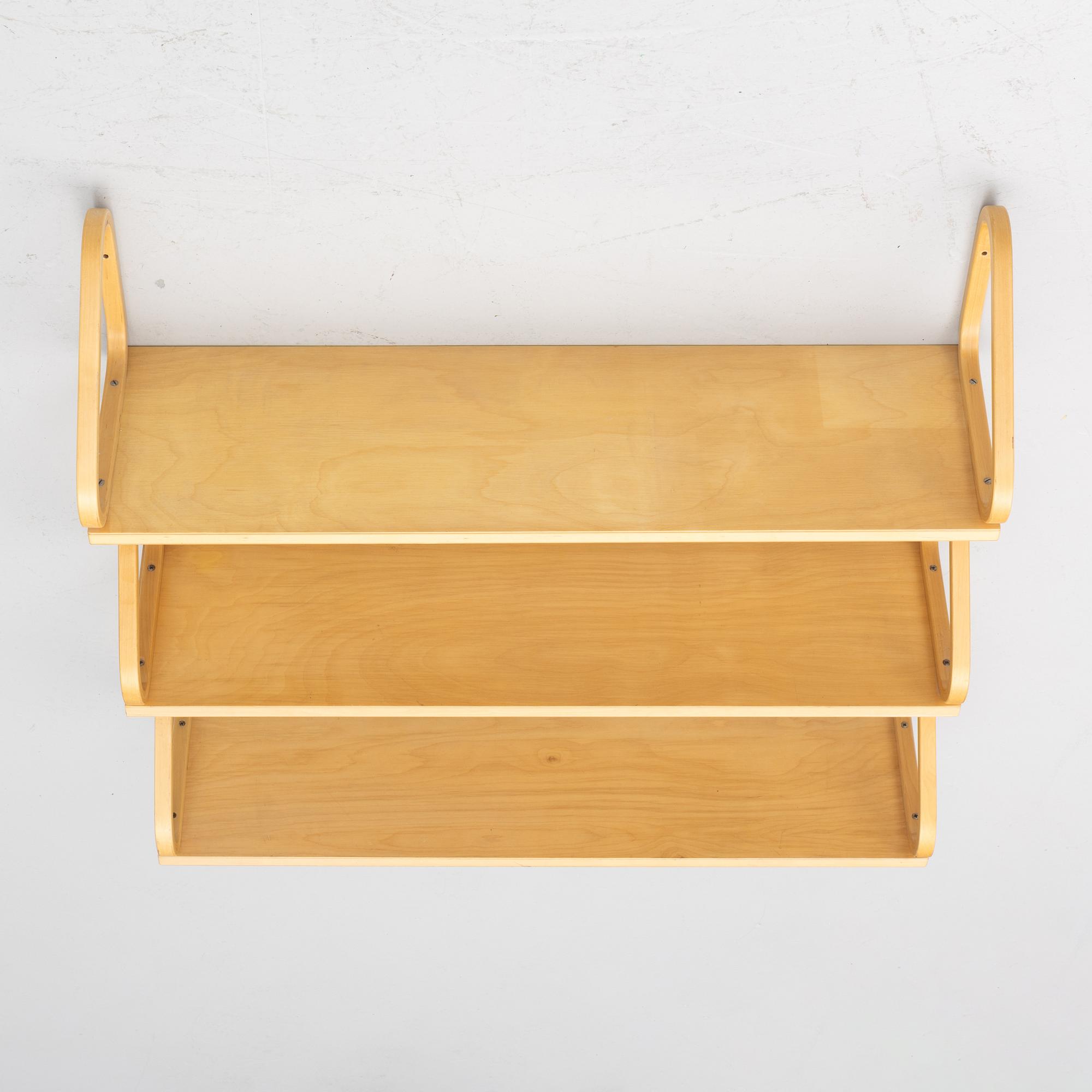 Alvar Aalto, three wall shelves, model 112B, Artek, Finland, late 20th century.