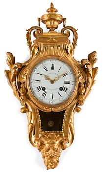 622. A Louis XVI gilt bronze wall clock by Causard ca 1770.