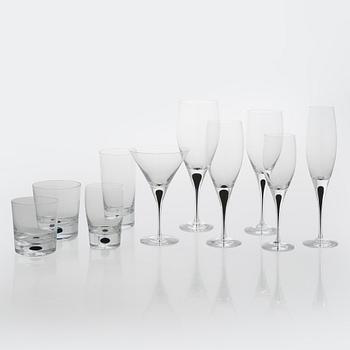 Erika Lagerbielke, glasservis 60 delar, "Intermezzo" Orrefors, Sweden, 2000-tal.