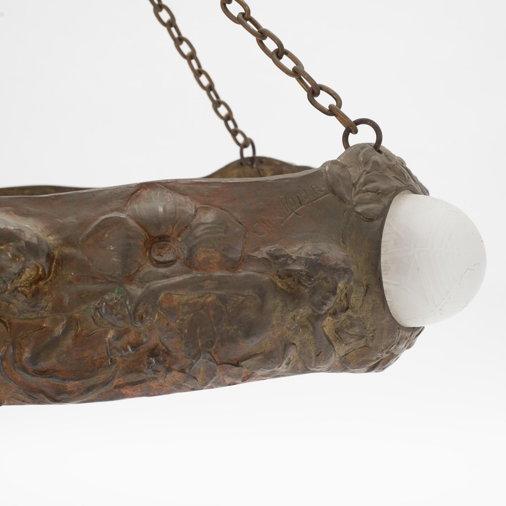 Alice Nordin, a Jugend ceiling lamp, early 20th century.