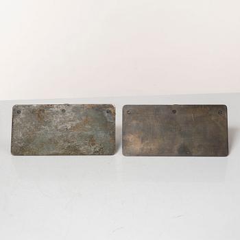 Oscar Antonsson, A pair of bookends, art deco, Ystad metal.