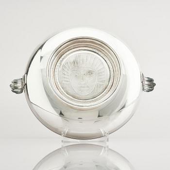 Wolter Gahn, skål, nysilver, Swedish Grace, Karl Wojtech, Stockholm, 1920-tal.