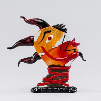 Abstract head sculpture Mario Badioli Murano glass.