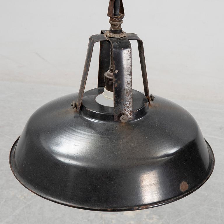 A metal ceiling light, 20th century.