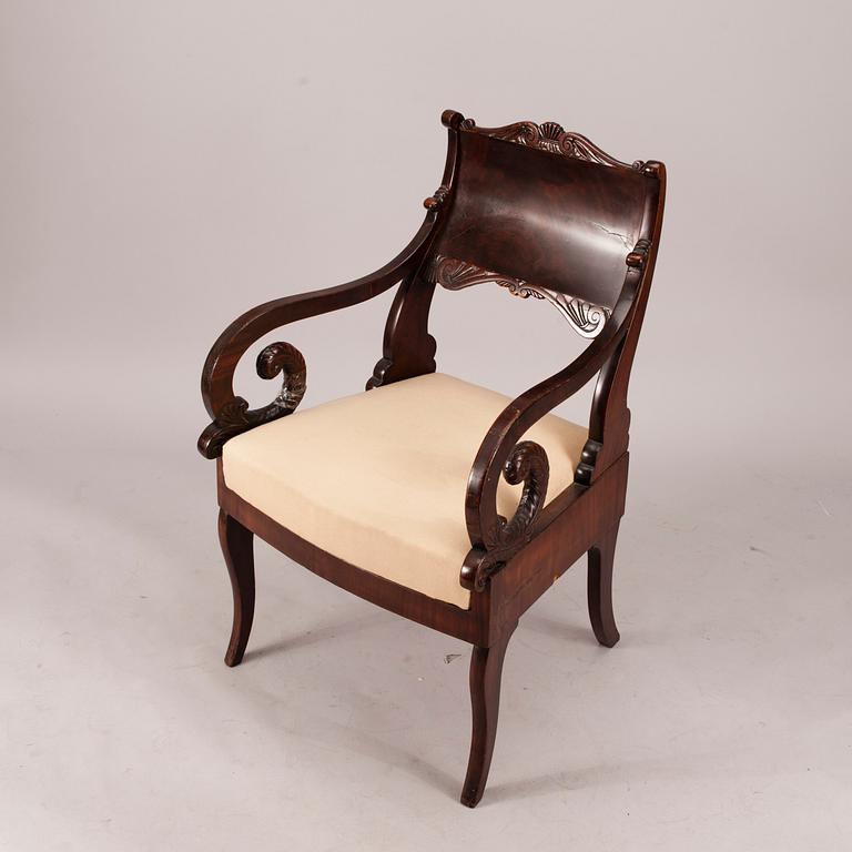 KARMSTOL, biedermeier, 1800-talets mitt.