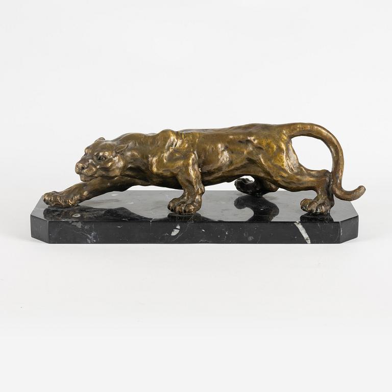 Sculpture, patinated bronze. Mounted on marble stand, second half of the 20th Century.