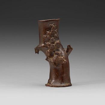 A bronze wood shaped vase, Ming dynasty (1368-1643).