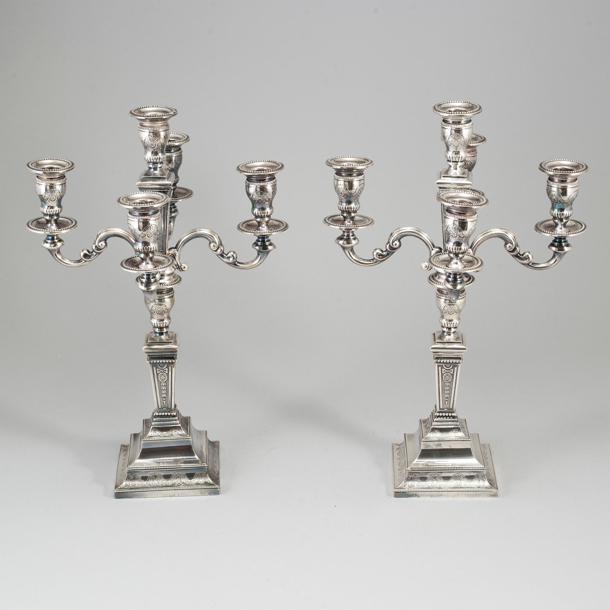 A pair of sterling silver candelabras, Polar Art, Stockholm (1980-2009).