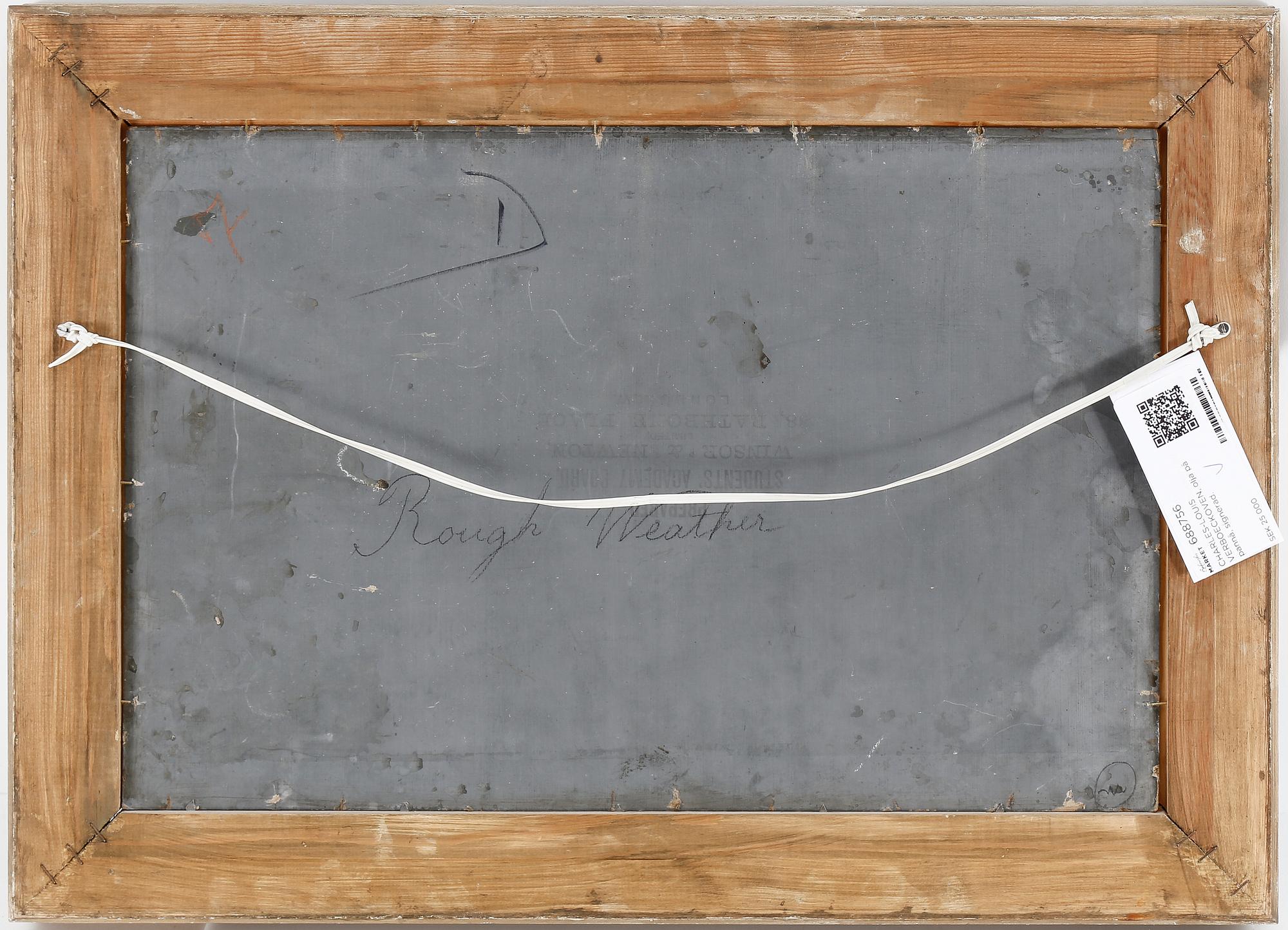 CHARLES-LOUIS VERBOECKHOVEN, olja på pannå, signerad.