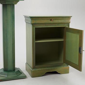 A cabinet and pedestal, Grange, late 20th century.