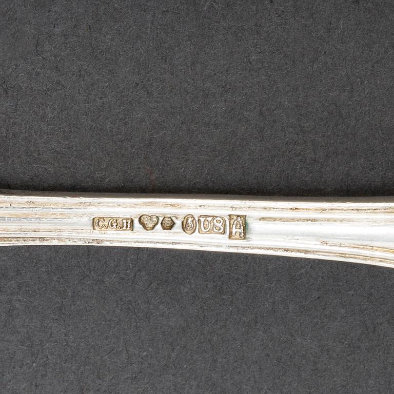 12+12 psc silver cutlery model 'Adlerstråhle', A Lundström Lund and CG Hallberg Stockholm 1936-50.