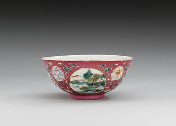 SKÅL, porslin. Sen Qing dynasti (1644-1912).