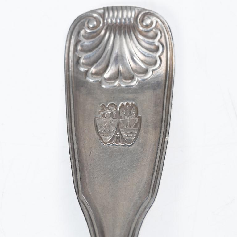 Möllenborg-Feron, bordsskedar, 10 st, silver, Stockholm 1860.