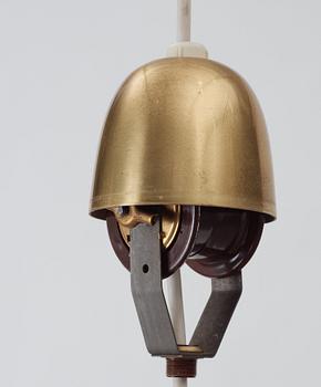 A Hans J Wegner brass ceiling lamp, Louis Poulsen, Denmark 1960's-70's.