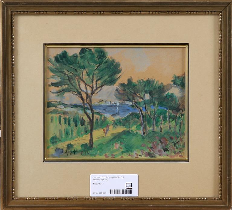 LOTTEN von GEGERFELT, akvarell, sign.