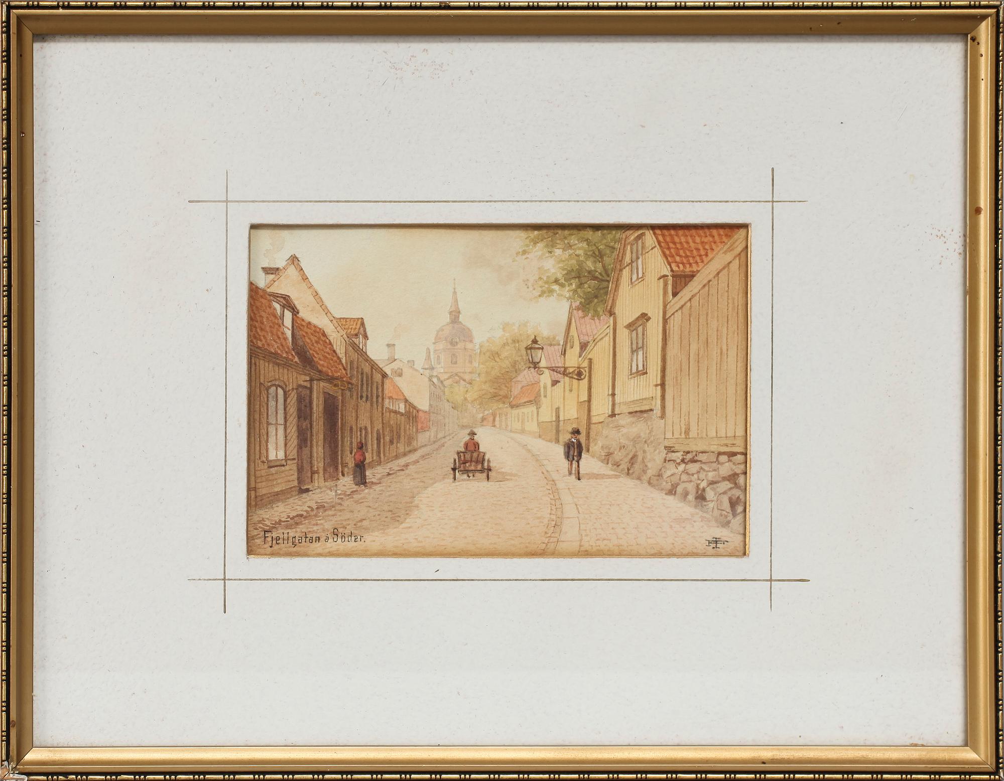 FREDRIK ISBERG, 4 st, akvareller. Sign.