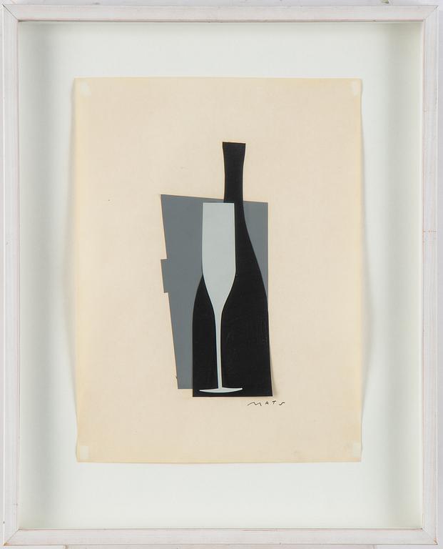 Mats Gustafson, collage, signed.