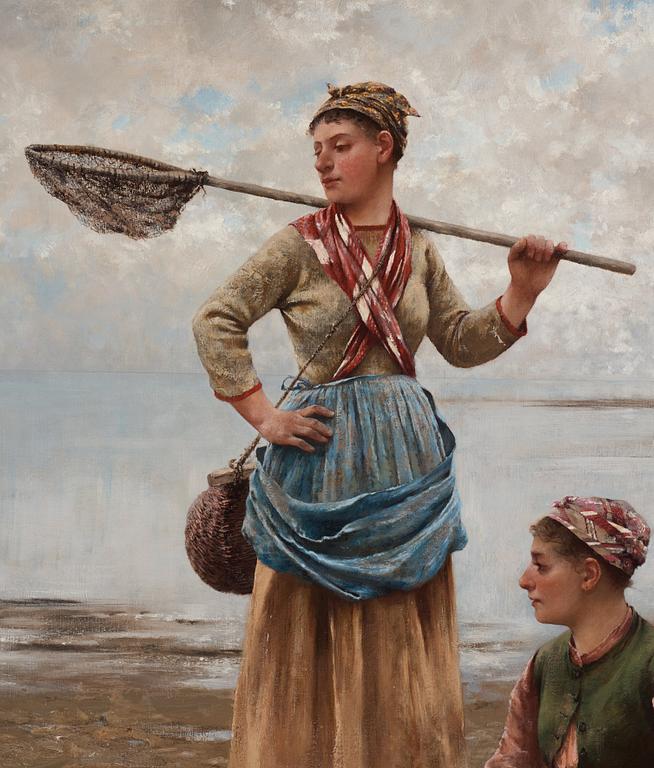 August Hagborg, Women Gathering Mussels on the Beach.