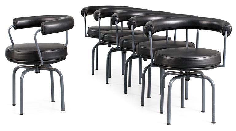LE CORBUSIER, stolar, 6 st, "LC 7", Cassina, Italien.